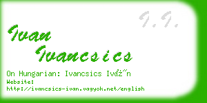 ivan ivancsics business card